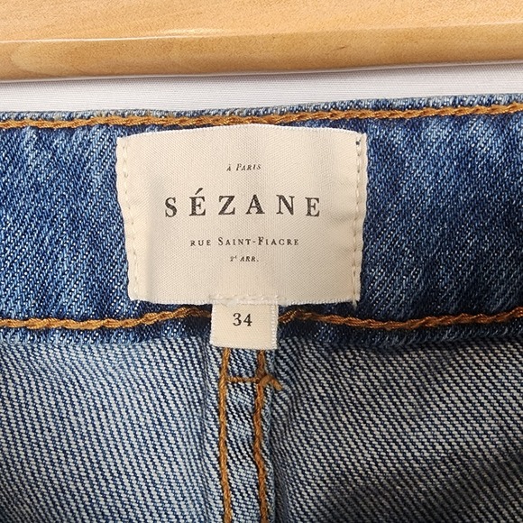 Sezane Blue Flare Jeans - Picture 7 of 8